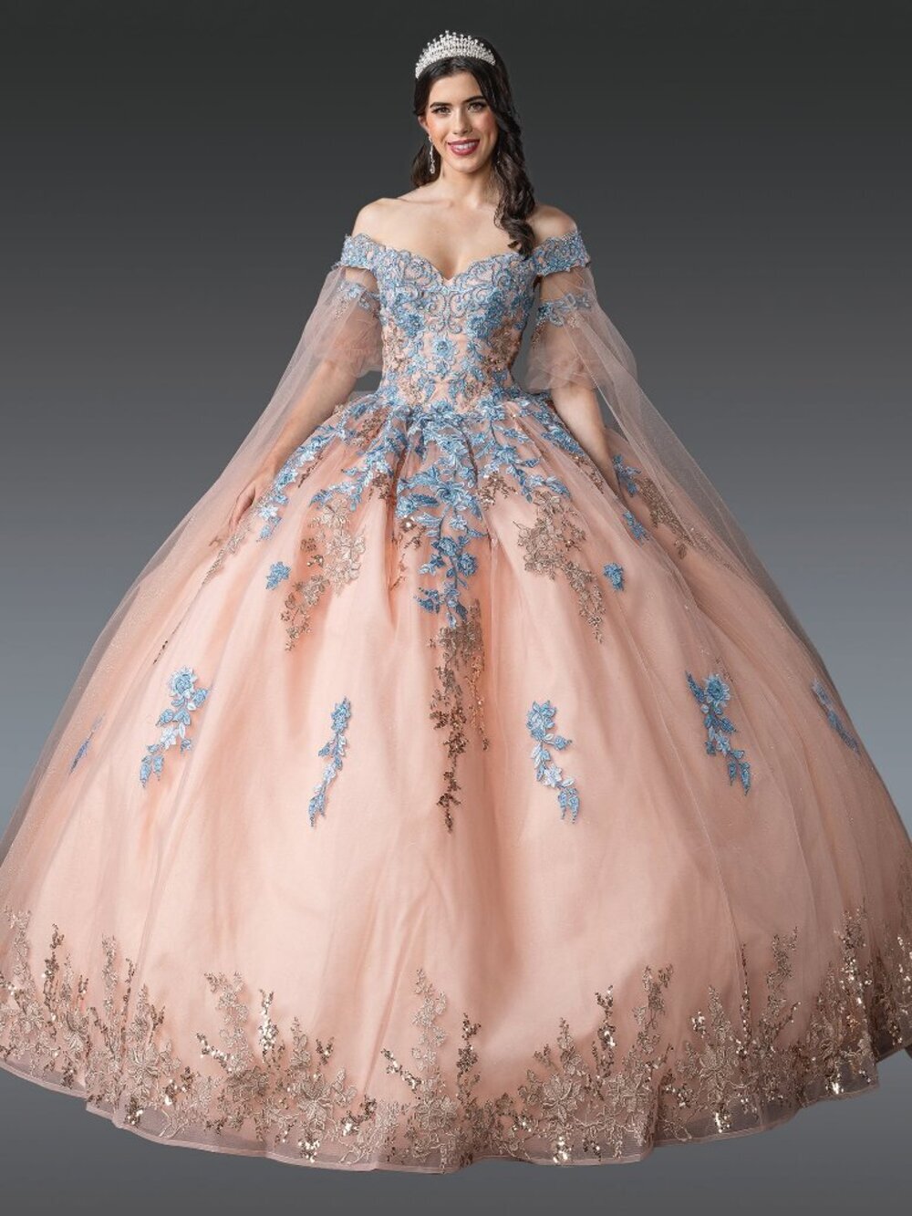 NEW ROSE-GOLD-BAHAMA-BLUE Evening Gown Floor Length Formal Elegant 1921